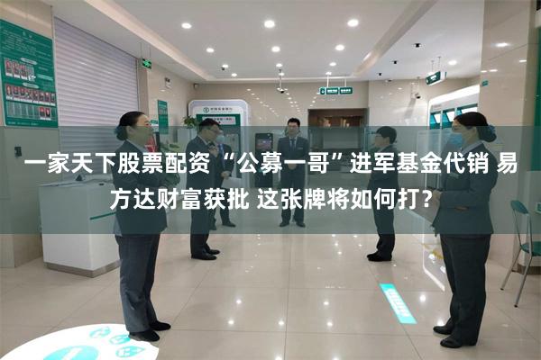 一家天下股票配资 “公募一哥”进军基金代销 易方达财富获批 这张牌将如何打？