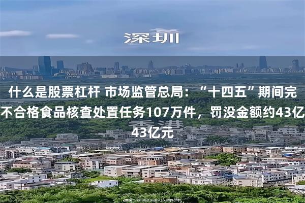 什么是股票杠杆 市场监管总局:“十四五”期间完成不合格食品核查处置任务107万件,罚没金额约43亿元