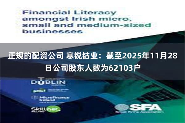 正规的配资公司 寒锐钴业：截至2025年11月28日公司股东人数为62103户