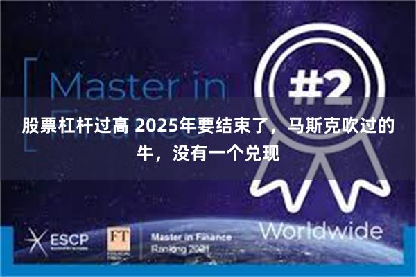 股票杠杆过高 2025年要结束了，马斯克吹过的牛，没有一个兑现
