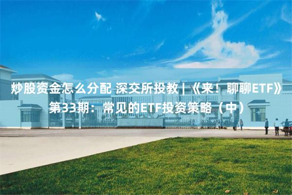炒股资金怎么分配 深交所投教 | 《来！聊聊ETF》第33期：常见的ETF投资策略（中）