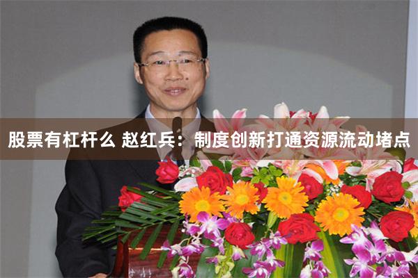 股票有杠杆么 赵红兵：制度创新打通资源流动堵点