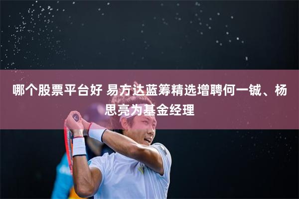 哪个股票平台好 易方达蓝筹精选增聘何一铖、杨思亮为基金经理