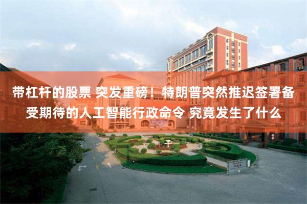 带杠杆的股票 突发重磅！特朗普突然推迟签署备受期待的人工智能行政命令 究竟发生了什么