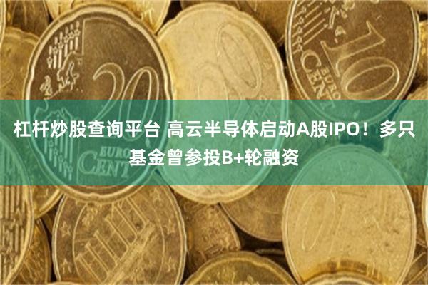 杠杆炒股查询平台 高云半导体启动A股IPO！多只基金曾参投B+轮融资