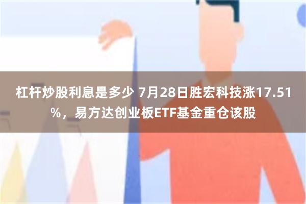 杠杆炒股利息是多少 7月28日胜宏科技涨17.51%，易方达创业板ETF基金重仓该股