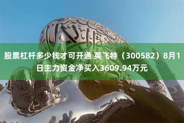 股票杠杆多少钱才可开通 英飞特（300582）8月1日主力资金净买入3609.94万元