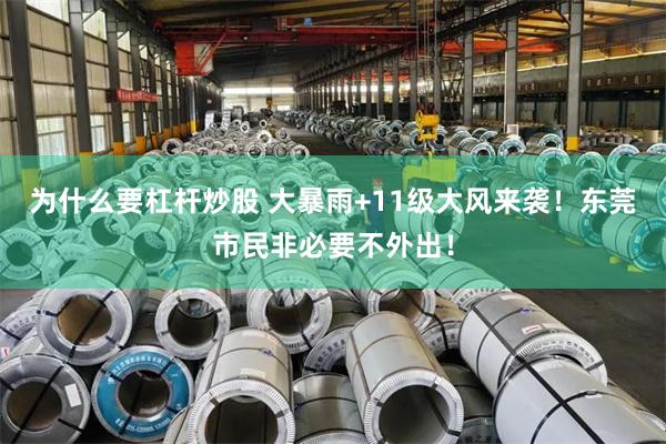 为什么要杠杆炒股 大暴雨+11级大风来袭！东莞市民非必要不外出！