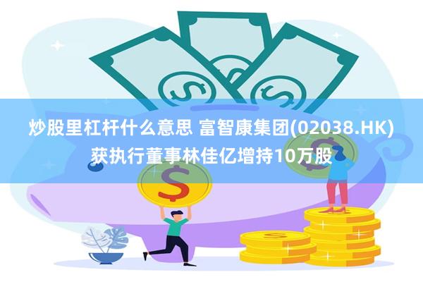 炒股里杠杆什么意思 富智康集团(02038.HK)获执行董事林佳亿增持10万股