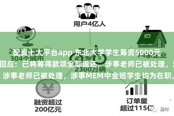 配资十大平台app 东北大学学生筹资5000元向学院捐赠台球桌，学校回应：已将筹得款项全部返还，涉事老师已被处理，涉事MEM中金班学生均为在职人员