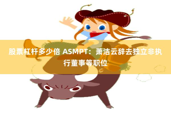 股票杠杆多少倍 ASMPT：萧洁云辞去独立非执行董事等职位
