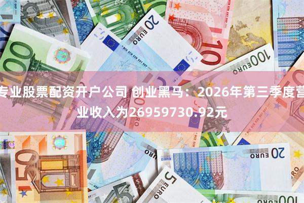 专业股票配资开户公司 创业黑马：2026年第三季度营业收入为26959730.92元